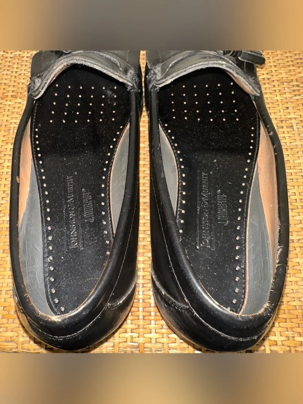 Johnston & Murphy Tassel Loafers Mens 10EEE Black Leather Preppy Academia 7E6760